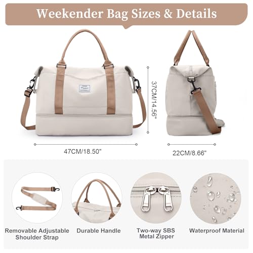 Women's Travel Duffel Bag with Shoe Compartment