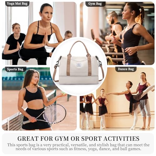 Women's Travel Duffel Bag with Shoe Compartment