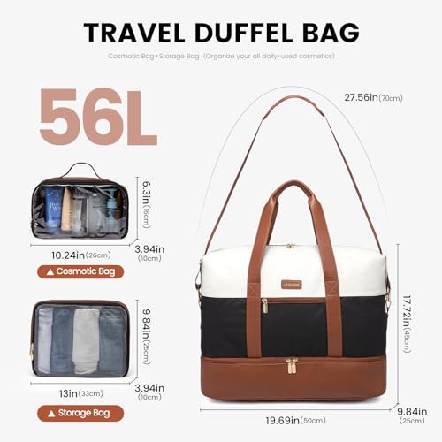 Large Weekender Bag with Packing Cubes - Black