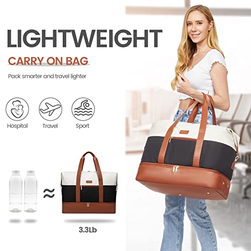 Large Weekender Bag with Packing Cubes - Black