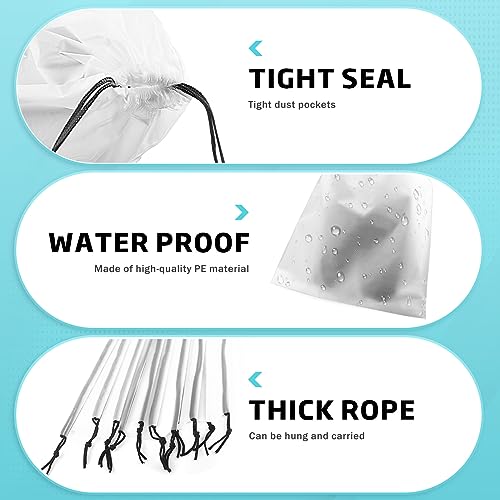 12-Pack Large Clear Travel Shoe Bags with Drawstring