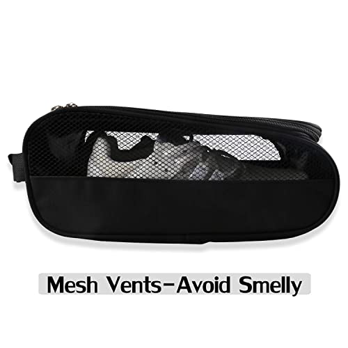Zippered Sport Shoes Bag for Outdoor Golf Travel (Black)
