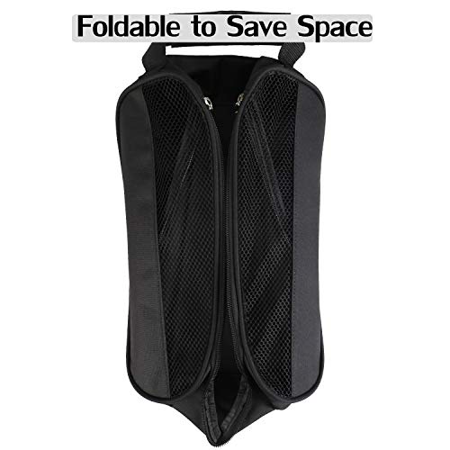 Zippered Sport Shoes Bag for Outdoor Golf Travel (Black)