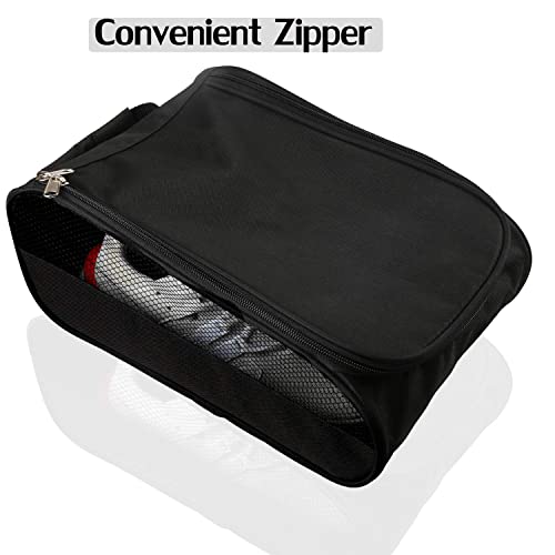 Zippered Sport Shoes Bag for Outdoor Golf Travel (Black)
