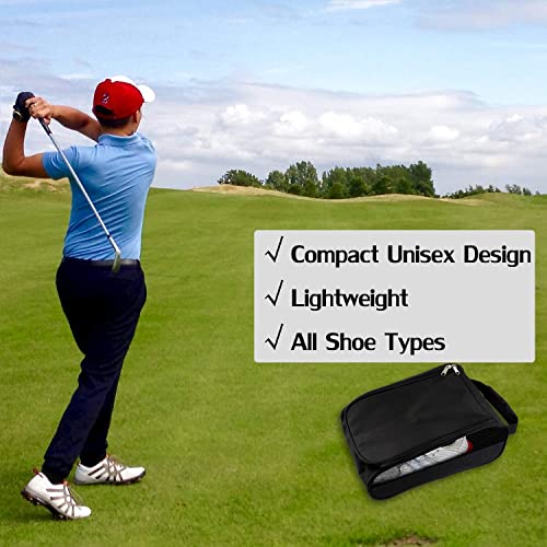 Zippered Sport Shoes Bag for Outdoor Golf Travel (Black)