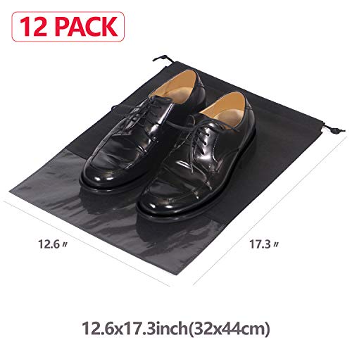 Travel Shoe Bags for Men and Women, Large Size, Black