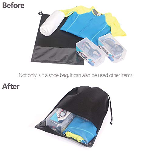 Travel Shoe Bags for Men and Women, Large Size, Black