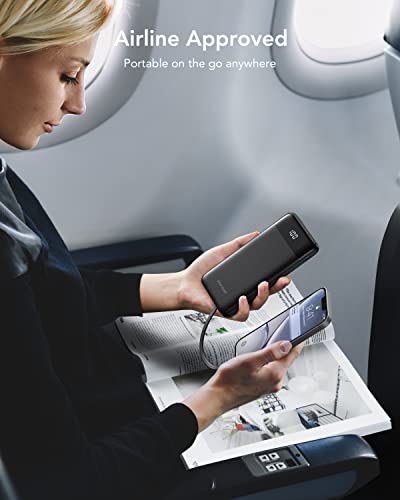 Slim Portable Charger with Built-in Cables - 10000mAh