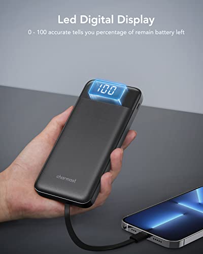 Slim Portable Charger with Built-in Cables - 10000mAh