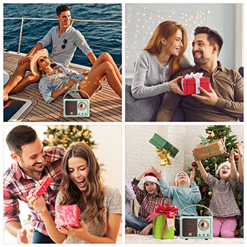 Retro Bluetooth Speaker - Vintage Style for Android/iOS (Blue)