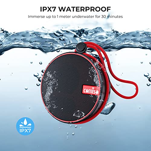 Waterproof Bluetooth Speaker for Outdoor Travel - Black/Red