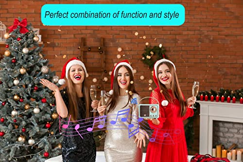 Retro Bluetooth Speaker - Vintage Style for Android/iOS (Blue)