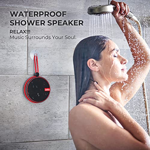 Waterproof Bluetooth Speaker for Outdoor Travel - Black/Red