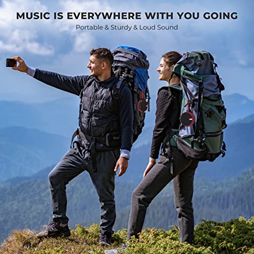 Waterproof Bluetooth Speaker for Outdoor Travel - Black/Red