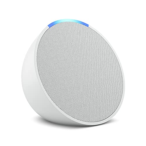 Compact Glacier White Smart Speaker with Alexa