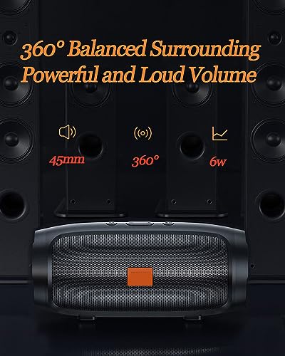 Portable Bluetooth Speaker with 360 Degree Surround Sound