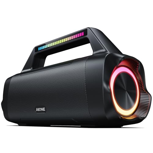 AKONE Portable Bluetooth Outdoor Speaker: 80W Loud Sound