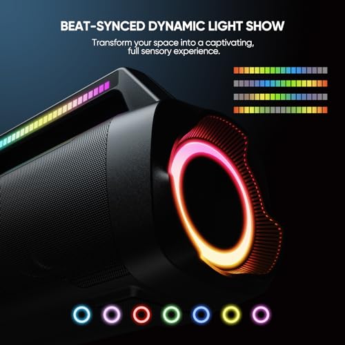 AKONE Portable Bluetooth Outdoor Speaker: 80W Loud Sound