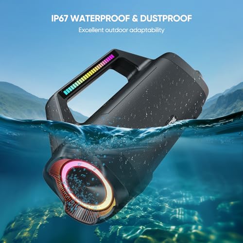 AKONE Portable Bluetooth Outdoor Speaker: 80W Loud Sound