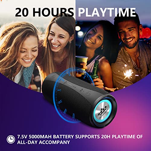 Bluetooth Speaker with Loud Stereo Sound, Deep Bass