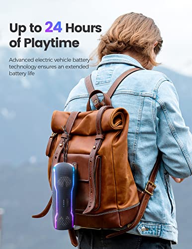 Bluetooth Waterproof Speaker with Flashing Lights - 25W