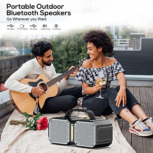 BUGANI Waterproof Bluetooth Speaker, 60W Super Power (Black)