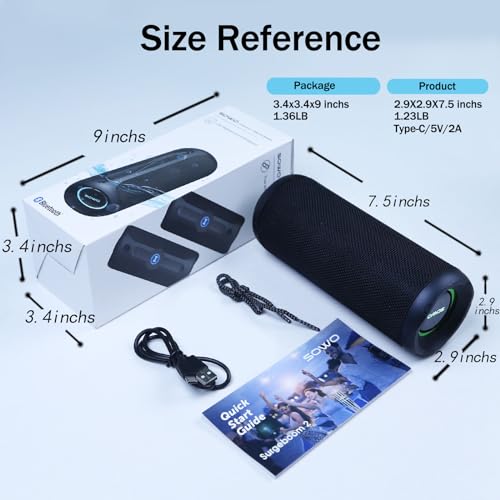 25W Portable Bluetooth Speaker, IPX7 Waterproof, Stereo Sound