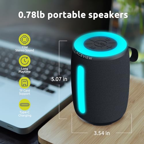 Portable Waterproof Bluetooth Speaker with FM Radio - 15W