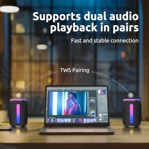 Portable Waterproof Bluetooth Speaker with FM Radio - 15W