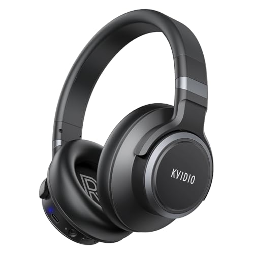 Black Active Noise Cancelling Bluetooth Headphones, 65 Hours Playtime