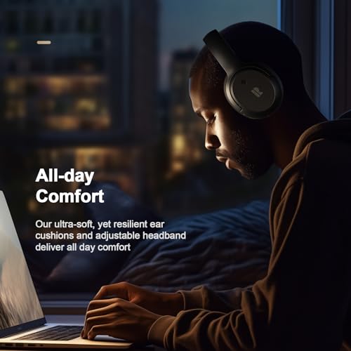Wireless Noise Cancelling Headphones, 140H Playtime, Travel-Friendly