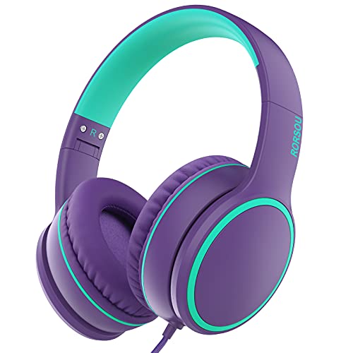 RORSOU R10 Purple On-Ear Headphones with Mic