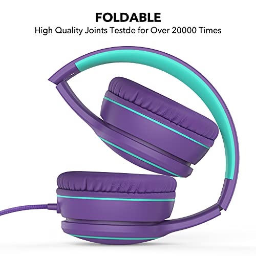 RORSOU R10 Purple On-Ear Headphones with Mic