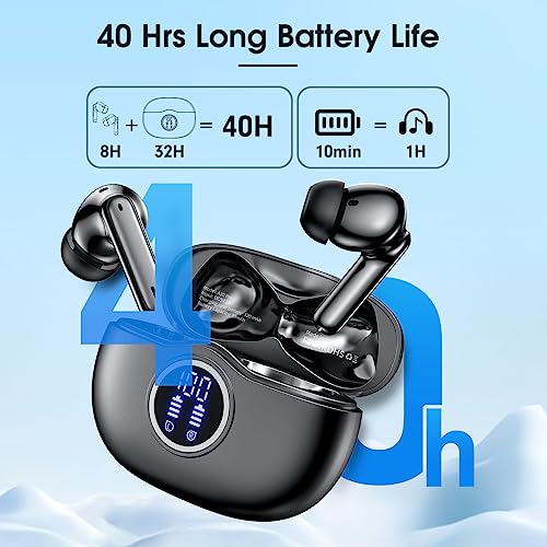 Bluetooth Earbuds with LED Display, Deep Bass Stereo