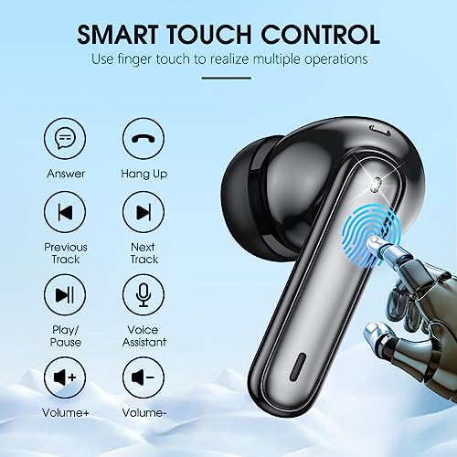 Bluetooth Earbuds with LED Display, Deep Bass Stereo