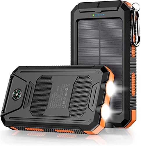Mregb Power Bank, Solar Charger, 36800mAh - Deep Orange