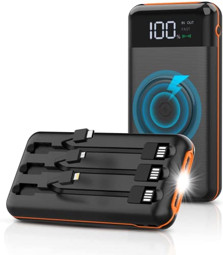 40,000mAh Portable Power Bank Charger + Wireless Charging (Orange)