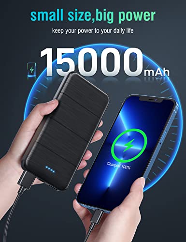 Dual USB Portable Charger Power Bank - 15000mAh 2 Pack