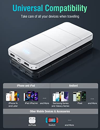 Dual USB Portable Charger Power Bank - 15000mAh 2 Pack