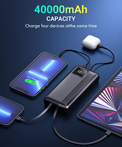40,000mAh Portable Charger - Supports PD 30W and QC4.0