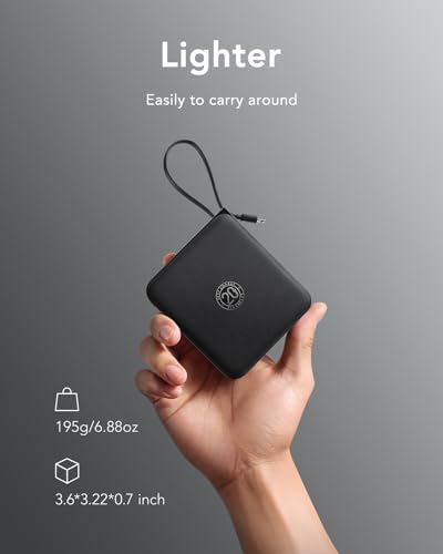 Portable Charger with Built-in Cable, 22.5W Fast Charging