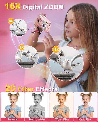 Nsoela Kids Camera, 16X Zoom, Compact Travel Gift