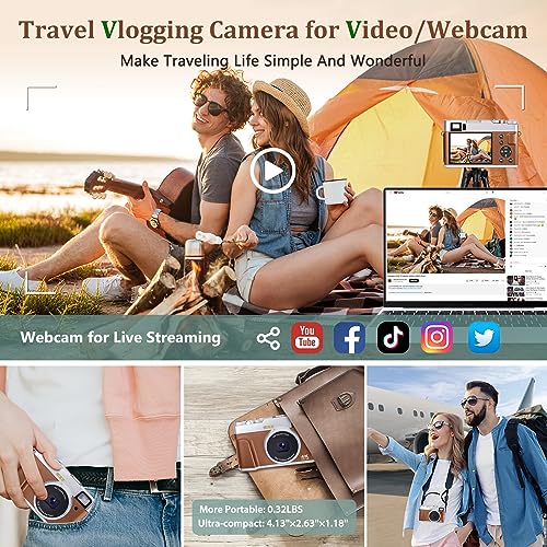 4K Digital Camera with Autofocus, 48MP, Compact Travel