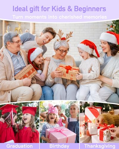 Purple Kids Digital Camera, 1080P, 44MP, 16X Zoom