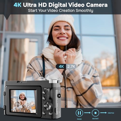 Compact 4K Camera with Autofocus and 48MP