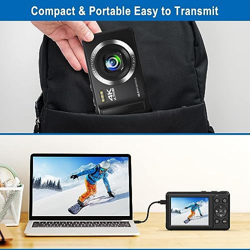 Compact 4K Digital Camera with 16X Zoom