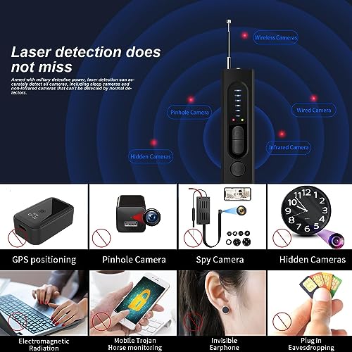 Wireless Hidden Camera & GPS Detector, 5-Sensitivity Privacy Scanner