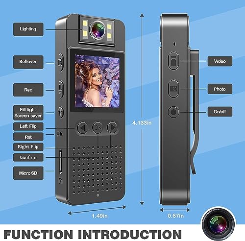 1080P HD Body Camera with Night Vision - 7HR Battery