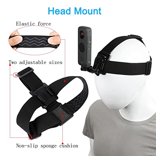 Insta360 One X3/X2/X Accessory Kit: Head Strap, Chest Mount, Backpack Clip