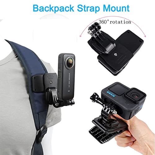 Insta360 One X3/X2/X Accessory Kit: Head Strap, Chest Mount, Backpack Clip